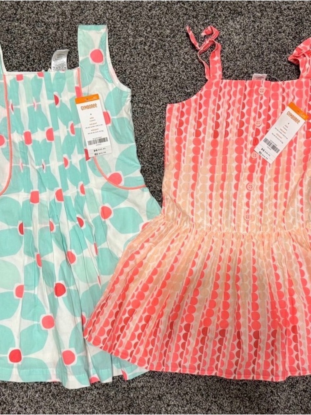 Gymboree Girls' Sleeveless Dresses in Aqua & Coral Pink